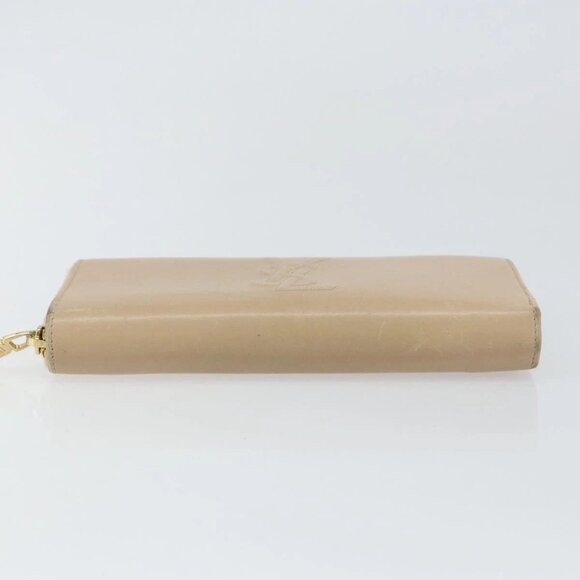 SAINT LAURENT Long Wallet Leather Beige Gold Auth a - Picture 4 of 16